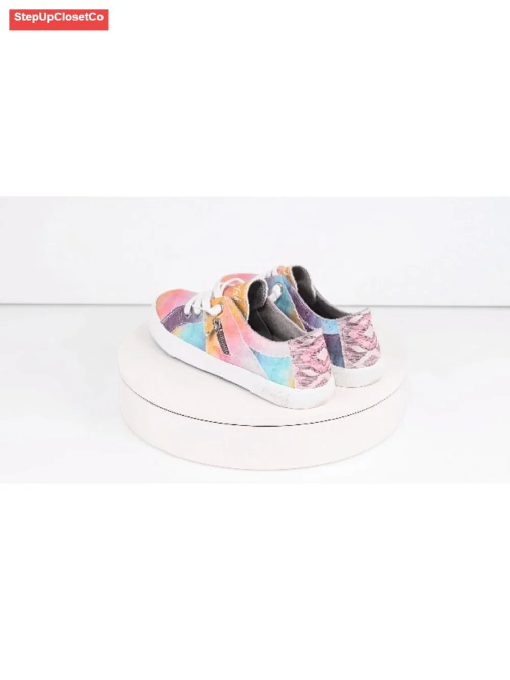 Women's Fashion Sneakers with Memory Foam Sole, Faux Laces, Elastic Gore,